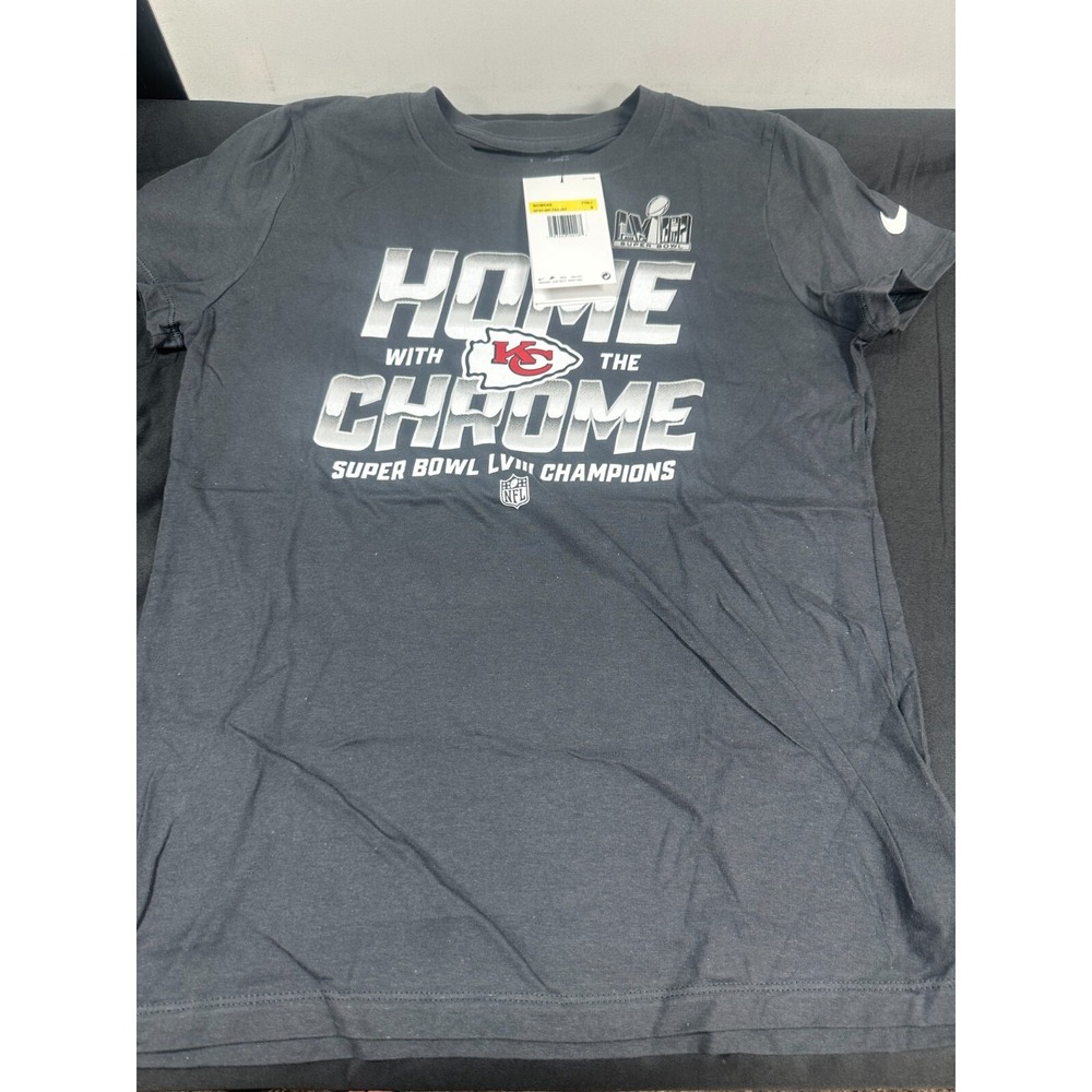 Nike‎ Super Bowl 58 Kansas City Chiefs Home With The Chrome TSHIRT Womens SZ XL
